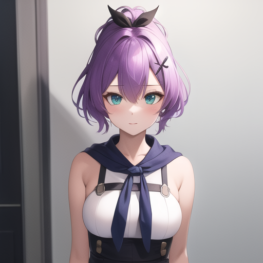 00367-4139548204-(masterpiece, best quality_1.2),illustration,8k,hd,upper body,(portrait_1.2),1girl,solo,purple_hair,hair_ornament,ponytail,hair_.png
